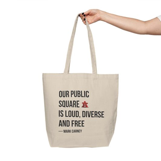 Our Public Square Is Loud, Diverse and Free Quote Tote Bag